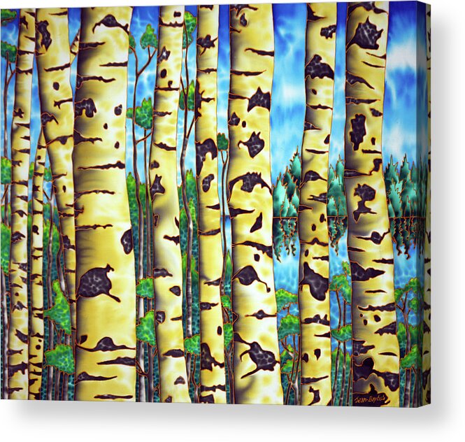 Birch Trees Acrylic Print featuring the painting Clay Bank Birch by Daniel Jean-Baptiste