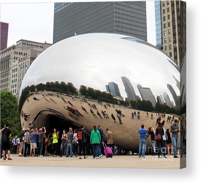 Cloud Gate Acrylic Print featuring the photograph Cloud Gate Chicago Color 4 by Cheryl Del Toro