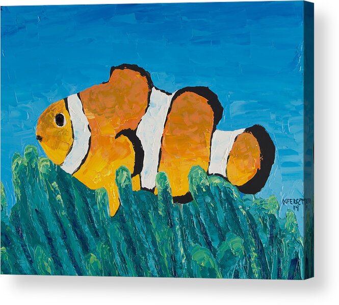 Fish Acrylic Print featuring the painting Clownfish by Nick Ferszt