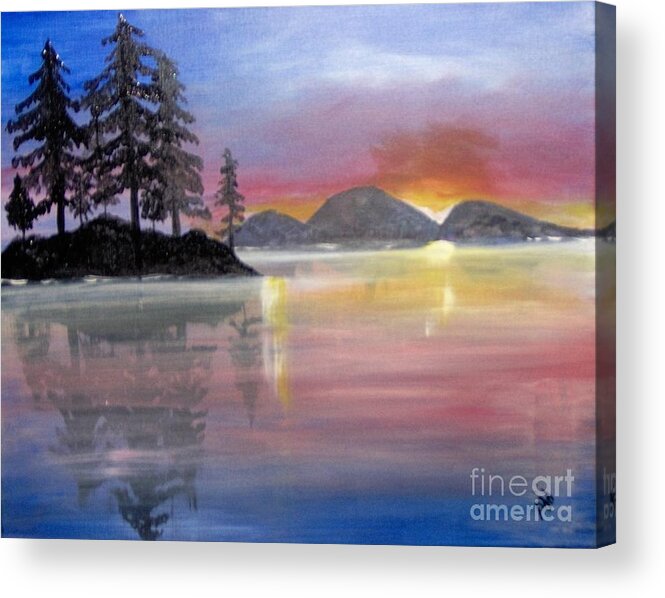 Color Acrylic Print featuring the painting Colored Lake by Saundra Johnson