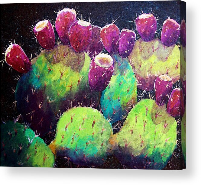 Cactus Acrylic Print featuring the painting Colorful Fruit by Candy Mayer