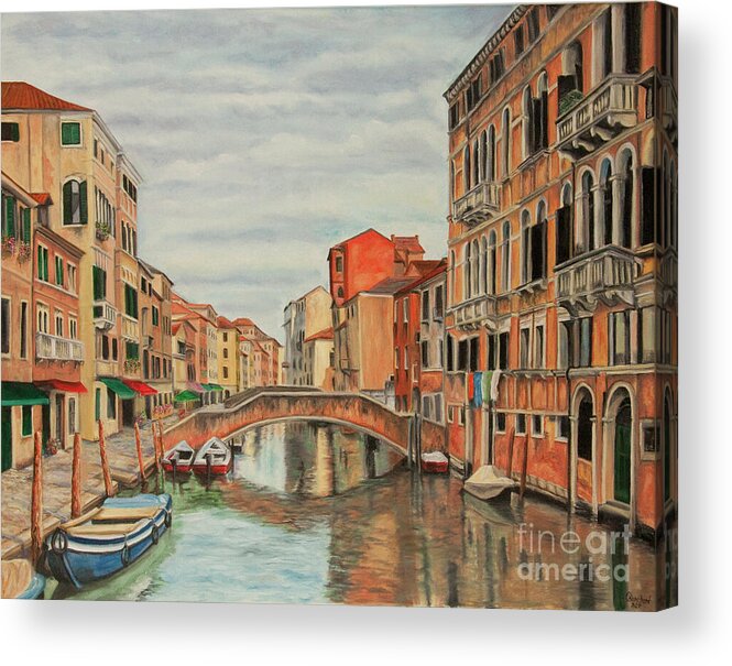Venice Painting Acrylic Print featuring the painting Colorful Venice by Charlotte Blanchard