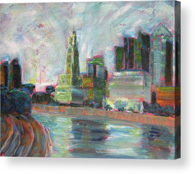River Acrylic Print featuring the painting Columbus Ohio by Robie Benve