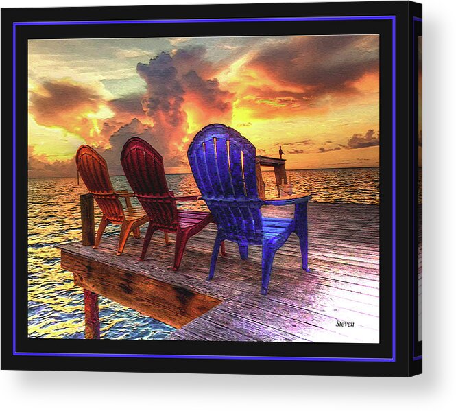 Ocean Acrylic Print featuring the photograph Come Sit A While by Steven Lebron Langston