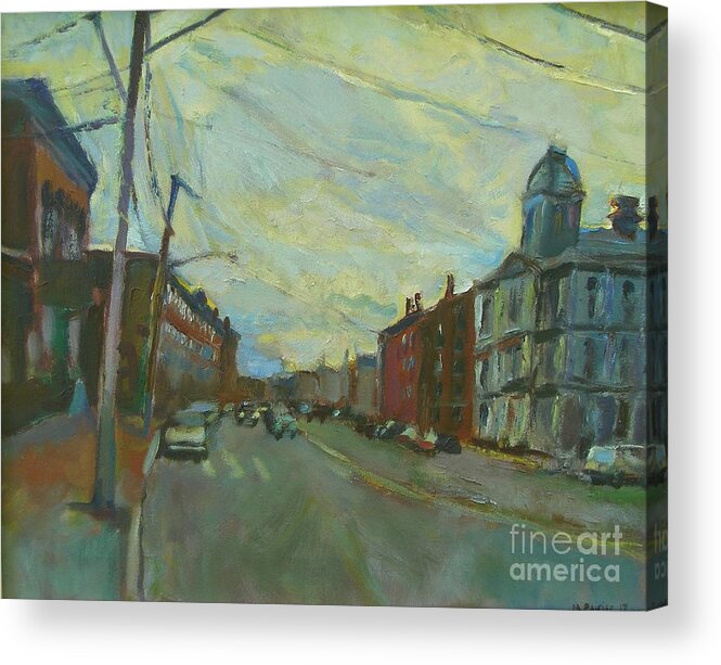 Portland Acrylic Print featuring the painting Commercial Street by Marc Poirier