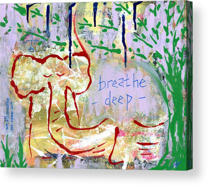 Elephant Acrylic Print featuring the photograph Connected by Julia Ostara From Thrive True dot com