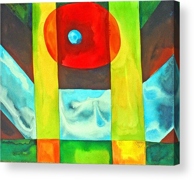 Abstract Spiritual Consciousness Non-conceptual Colourful Acrylic Print featuring the painting Consciousness Floating Free of Concepts by Jennifer Baird