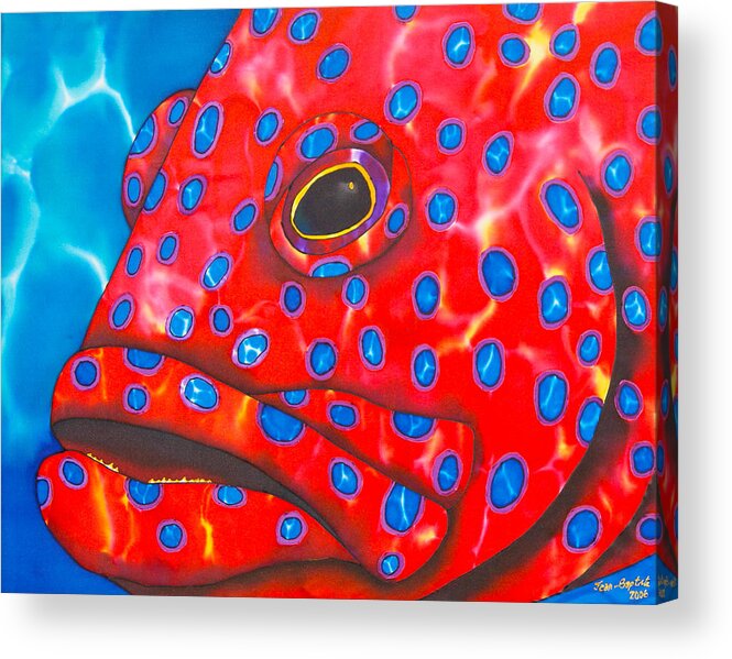 Coral Grouper Acrylic Print featuring the painting Coral Groupper II by Daniel Jean-Baptiste