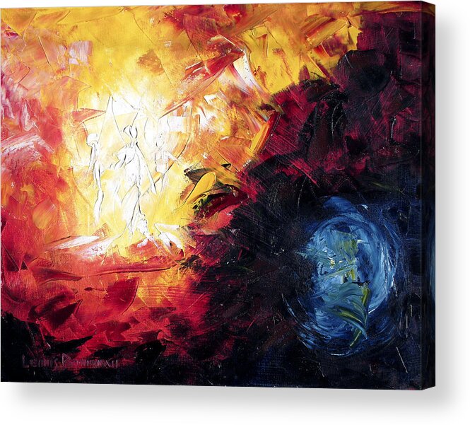 Abstract Acrylic Print featuring the painting Creation by Lewis Bowman