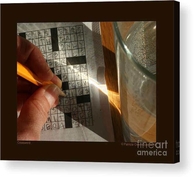 Still Life Acrylic Print featuring the photograph Crossword by Patricia Overmoyer