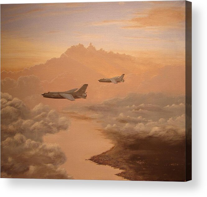 F8 Acrylic Print featuring the painting Crusaders over Brittany by Manu LE GARS