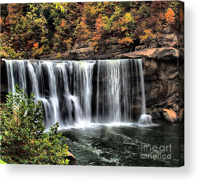 Waterfall Acrylic Print featuring the photograph Cumberland Falls Three by Ken Frischkorn