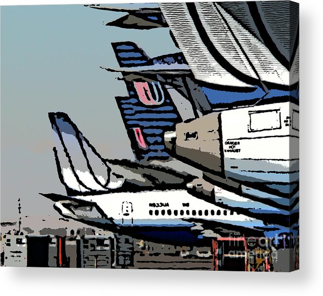 United Airlines Acrylic Print featuring the photograph Danger-Hot Exhaust by David Bearden