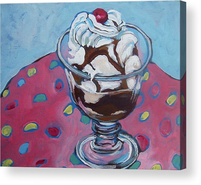 Ice Cream Acrylic Print featuring the painting Day Two Sundae by Tilly Strauss
