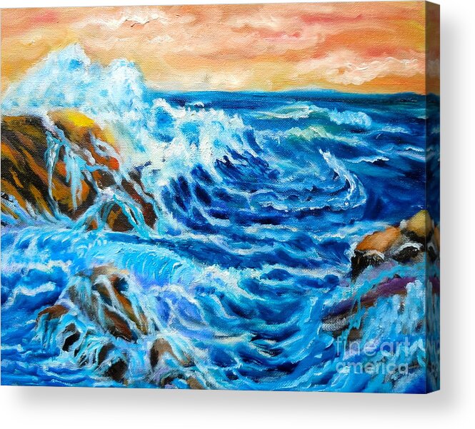 Ocean Acrylic Print featuring the painting Deep by Jenny Lee