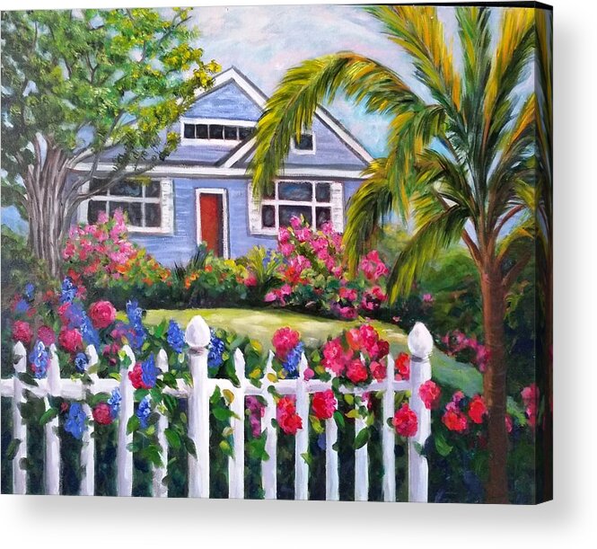 Landscape Acrylic Print featuring the painting Delray Beach by Rosie Sherman