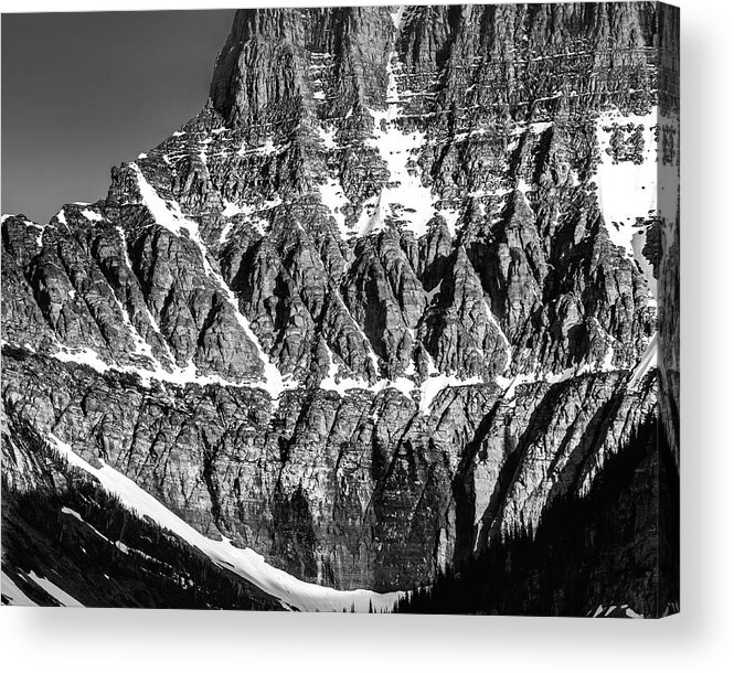 Adventure Acrylic Print featuring the photograph Detail on Mt Oberlin Black and White by Kelly VanDellen