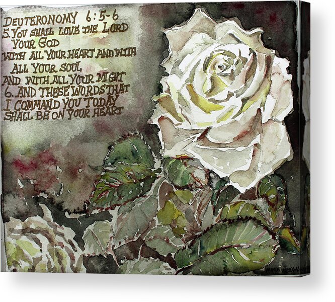 Deuteronomy Acrylic Print featuring the painting Deuteronomy 6 by Mindy Newman