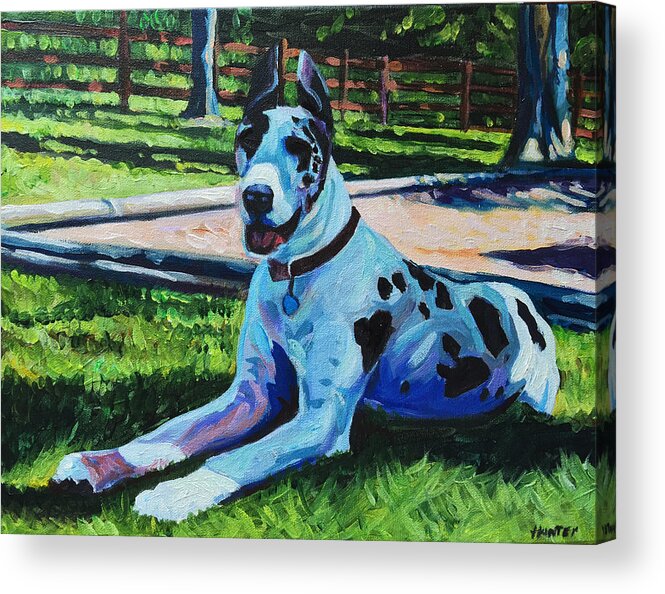 Dog Canvas Painting Pet Acrylic Print featuring the painting Dog portrait by Steve Hunter