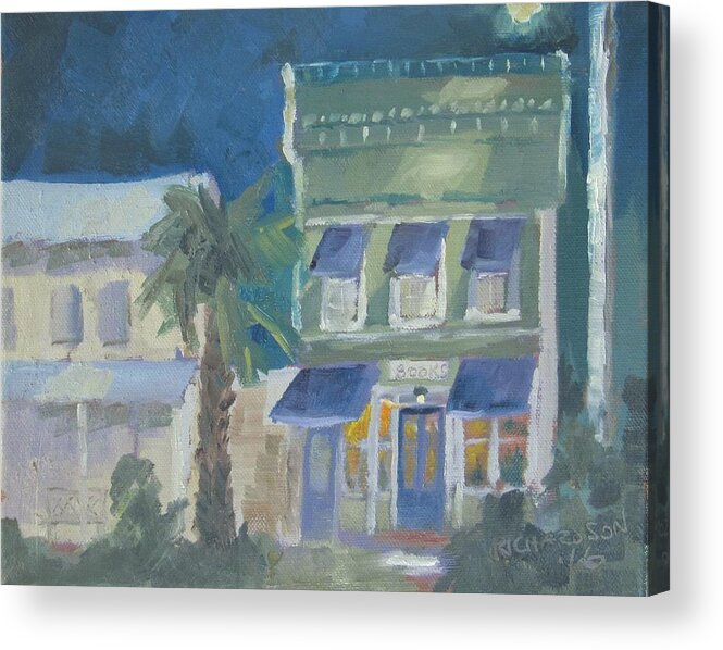 Apalachicola Acrylic Print featuring the painting Downtown Books Three by Susan Richardson