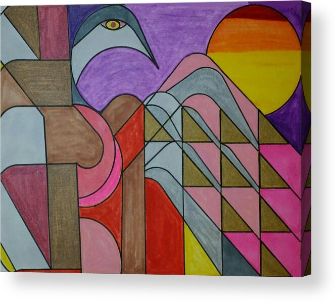 Geometric Art Acrylic Print featuring the glass art Dream 98 by S S-ray