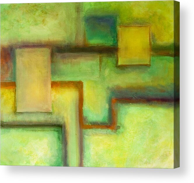 Abstract Acrylic Print featuring the painting Drifting In and Out by Angelique Bowman