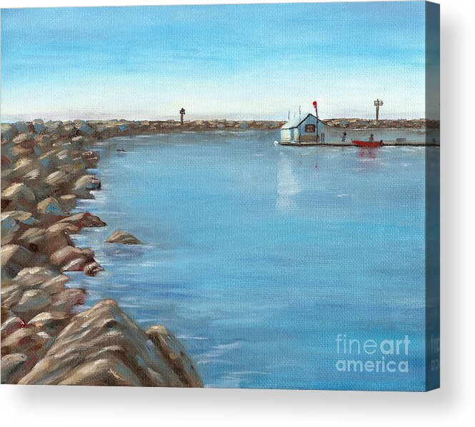 Dana Point Acrylic Print featuring the painting Early Morning at Dana Point by Mary Scott