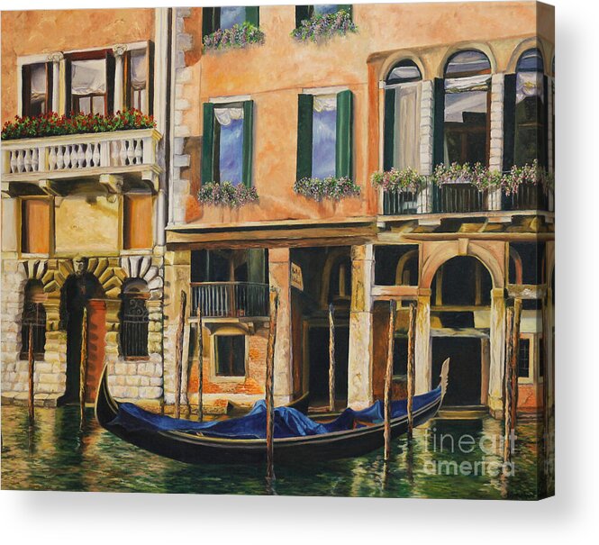 Venice Painting Acrylic Print featuring the painting Early Morning in Venice by Charlotte Blanchard