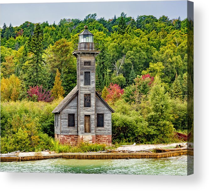 East Channel Acrylic Print featuring the photograph East Channel Lighthouse Grand Island by Jack R Perry
