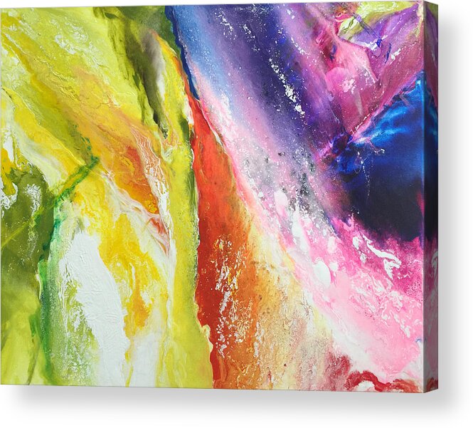 Abstract Acrylic Print featuring the painting Ecstatic by Linda Bailey