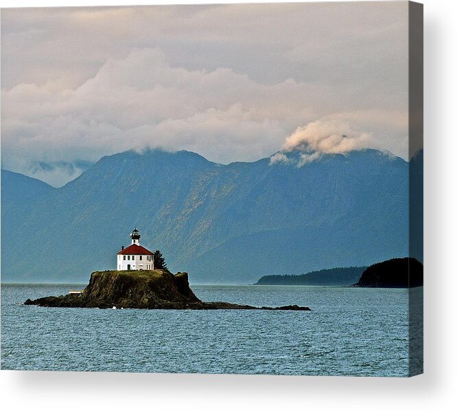 Lighthouse Acrylic Print featuring the photograph Eldred Rock Lighthouse Skagway by Michael Peychich
