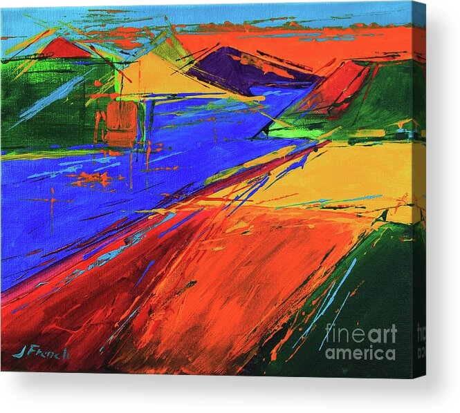 Art Acrylic Print featuring the painting Electric Color by Jeanette French
