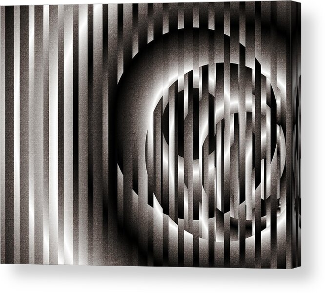Fractal Acrylic Print featuring the digital art Ellipse on Grid by Richard Ortolano