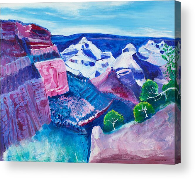 Grand Canyon Acrylic Print featuring the painting Enchanted Canyon 24x30 by Santana Star
