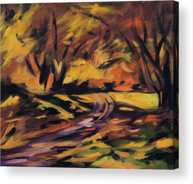 Autumn Acrylic Print featuring the painting Equinox by Outre Art Natalie Eisen