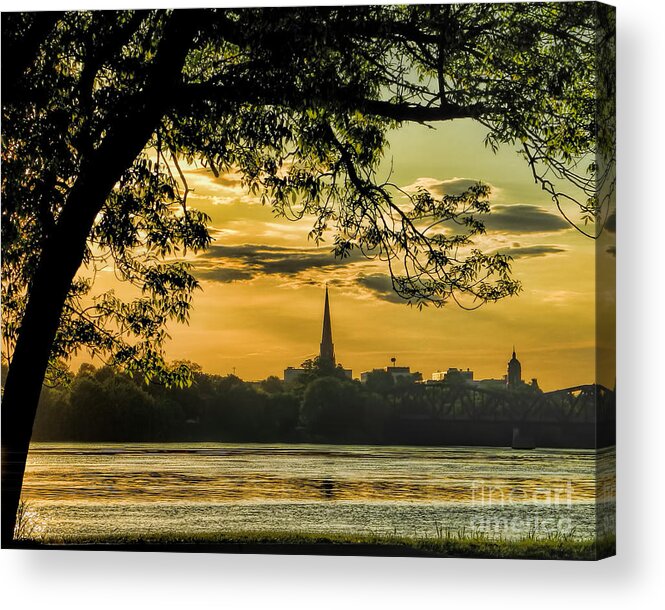 Fredericton Acrylic Print featuring the photograph Evening Rays Over Fredericton by Carol Randall