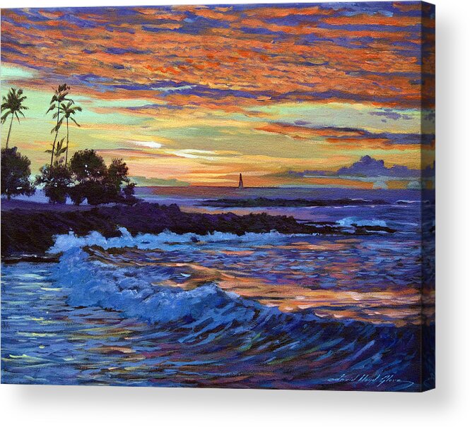 Plein Aire Acrylic Print featuring the painting Evening Sail Hawaii by David Lloyd Glover