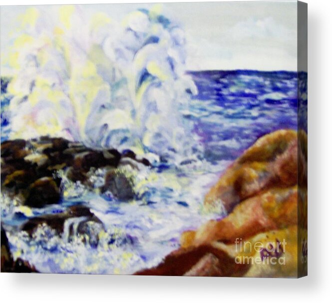 Waves Acrylic Print featuring the painting Explode by Saundra Johnson