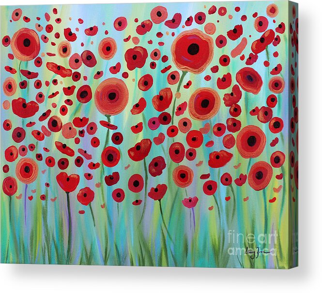 Poppy Acrylic Print featuring the painting Expressive Poppies by Stacey Zimmerman