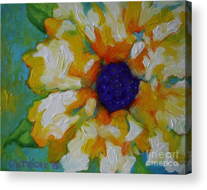 Flower Acrylic Print featuring the painting Eye of the Flower by Alison Caltrider