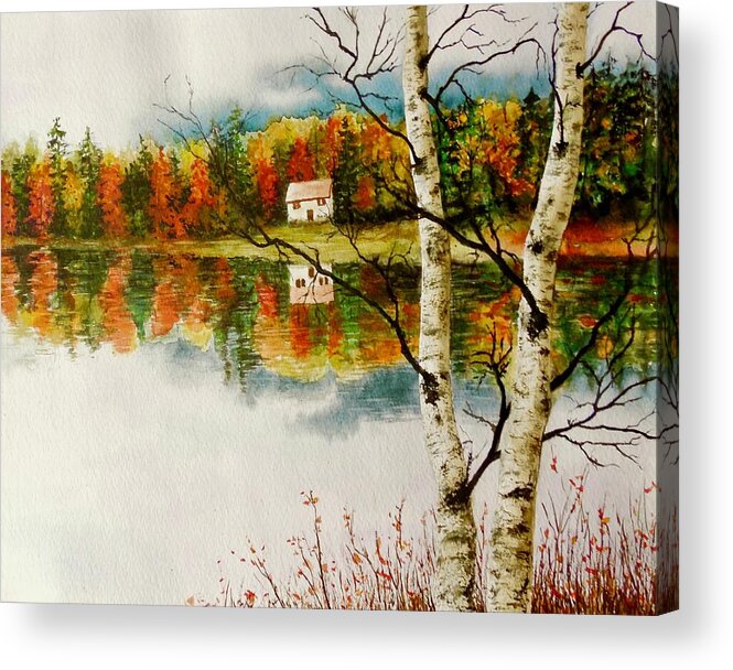 Landscape Acrylic Print featuring the painting Fall Splendour by Sher Nasser