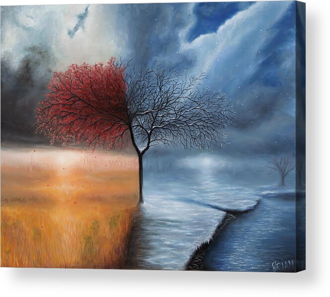Seasonscape Acrylic Print featuring the painting Fall / Winter by Brian Nunes