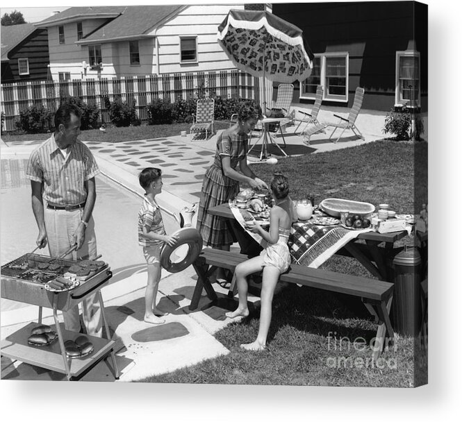 1960s Acrylic Print featuring the photograph Family Cookout, C.1960s by H. Armstrong Roberts/ClassicStock