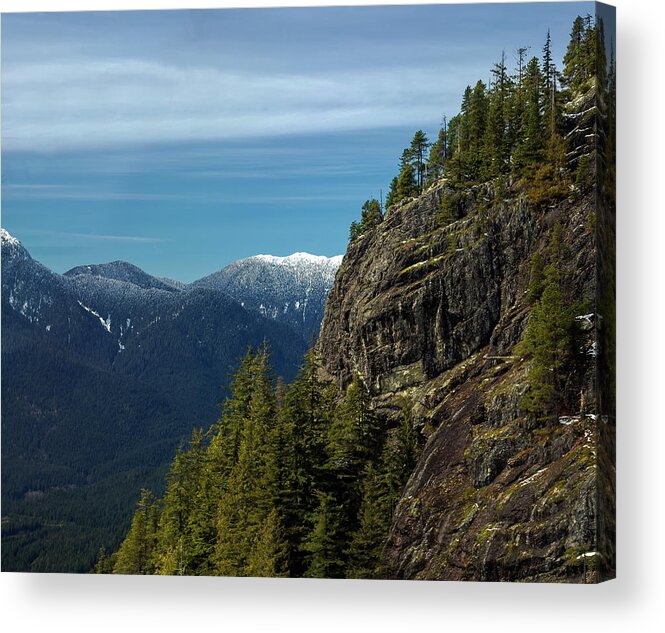 Alex Lyubar Acrylic Print featuring the photograph Fantastic View from Grouse Mountain by Alex Lyubar