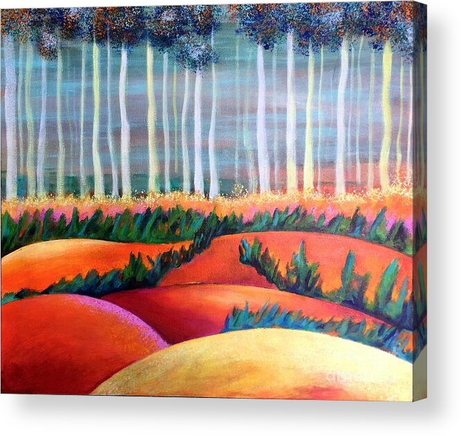 Landscape Acrylic Print featuring the painting Through the Mist by Elizabeth Fontaine-Barr