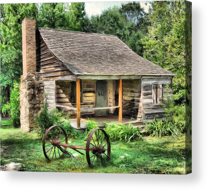 Cabin Acrylic Print featuring the painting Farm House by Steven Richardson