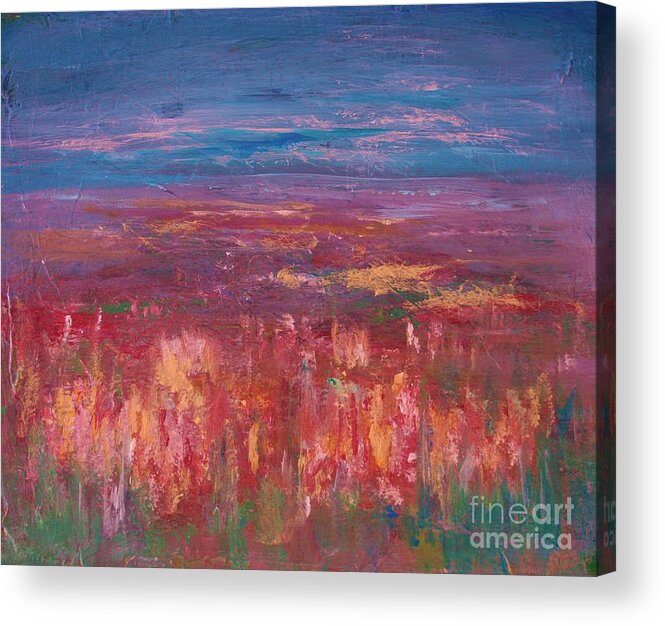 Abstract Acrylic Print featuring the painting Field of Heather by Julie Lueders 