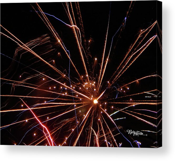 Fireworks Acrylic Print featuring the photograph Fireworks Blast #0703 by Barbara Tristan