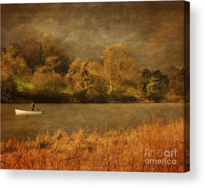 Fishing Acrylic Print featuring the photograph Fishing On Thornton Reservoir Leicestershire by Linsey Williams
