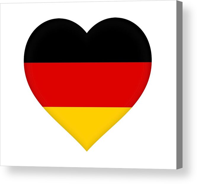 Germany Acrylic Print featuring the digital art Flag of Germany Heart by Roy Pedersen